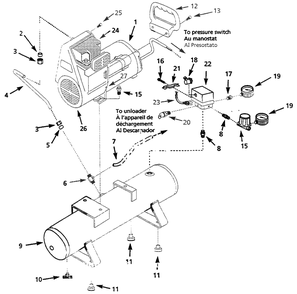 Air-Compressor Parts Diagram and Parts List for WL503001  Campbell Hausfeld Compressor